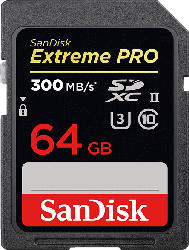 SANDISK Extreme PRO® UHS-II, SDXC Speicherkarte, 64 GB, 300 MB/s