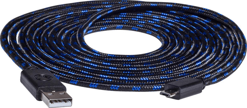SNAKEBYTE SB910494 PS4 USB CHARGE:CABLE PRO (4M) USB Ladekabel, Schwarz/Blau