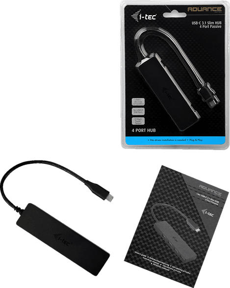I-TEC C31HUB404, USB-C HUB, Schwarz
