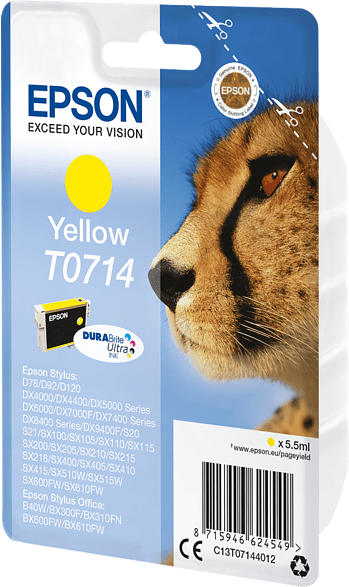 EPSON Original Tintenpatrone Gepard Gelb (C13T07144012)