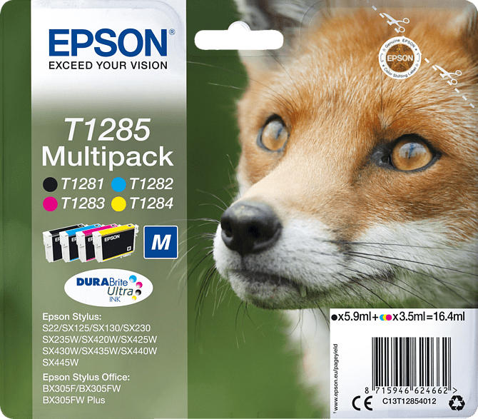 EPSON Original Tintenpatrone Fuchs mehrfarbig (C13T12854010)