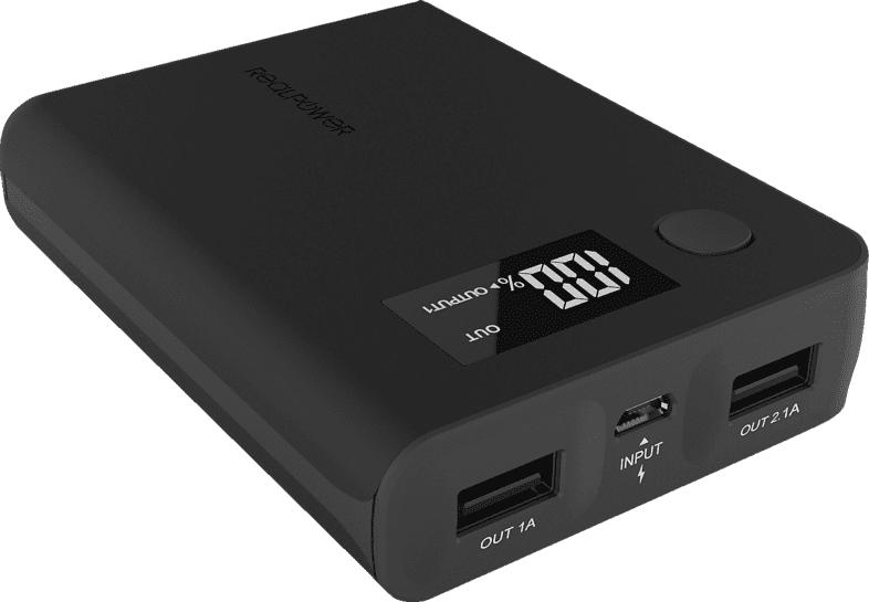 REALPOWER PB-10000L Mobiles Ladegerät/Externer Akku 10.000 mAh Schwarz