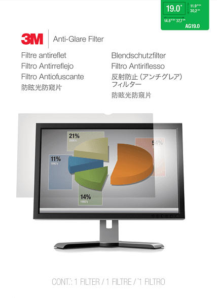 "3M AG19.0 Blendschutzfilter für LCD Standard Desktop Monitore 19"", Blendschutzfilter"