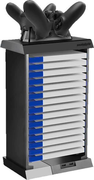 SNAKEBYTE Charge Tower Pro BLK + zweif. Ladesch. Zubehör für PS4, Schwarz