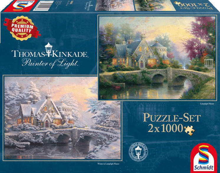 SCHMIDT SPIELE (UE) Lamplight Manour & Winter in Lamplight Manour Puzzle, Mehrfarbig