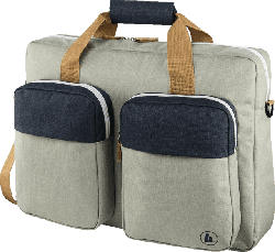 HAMA Florenz II Notebooktasche, Umhängetasche, Hellgrau/Marineblau