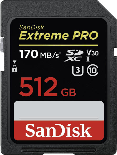 SANDISK Extreme PRO®, SDXC Speicherkarte, 512 GB, 170 MB/s