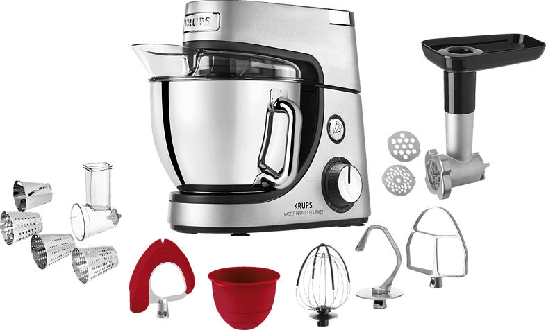 KRUPS KA631D Master Perfect Gourmet + Delica Tool Küchenmaschine Edelstahl gebürstet 1100 Watt