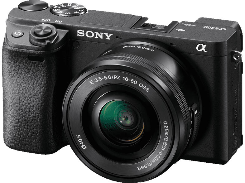 SONY Alpha 6400 Kit (ILCE-6400L) Systemkamera 24.2 Megapixel mit Objektiv 16-50 mm , 7.6 cm Display Touchscreen, WLAN