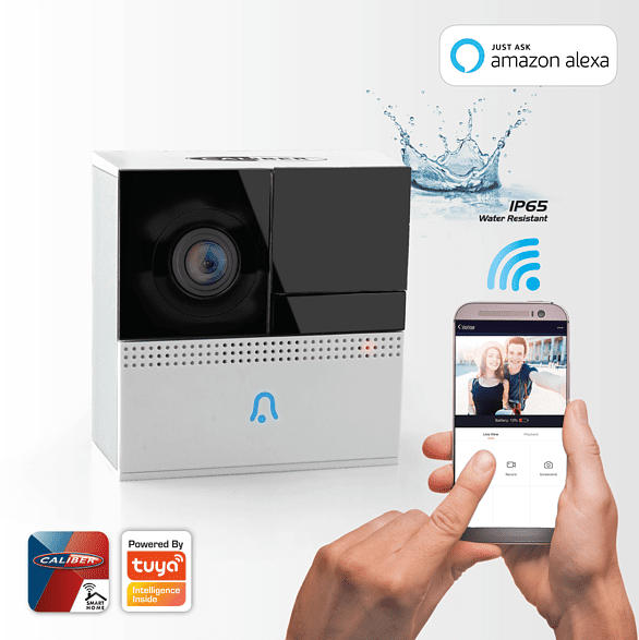 CALIBER Smart Video Doorbell Videotürklingel, Weiß
