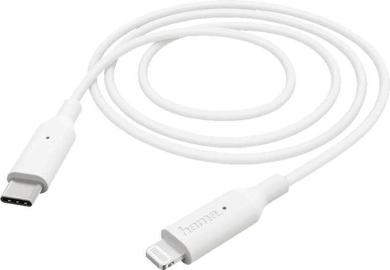 HAMA USB Typ-C auf Lightning, Datenkabel/Ladekabel, 1 m, Weiß