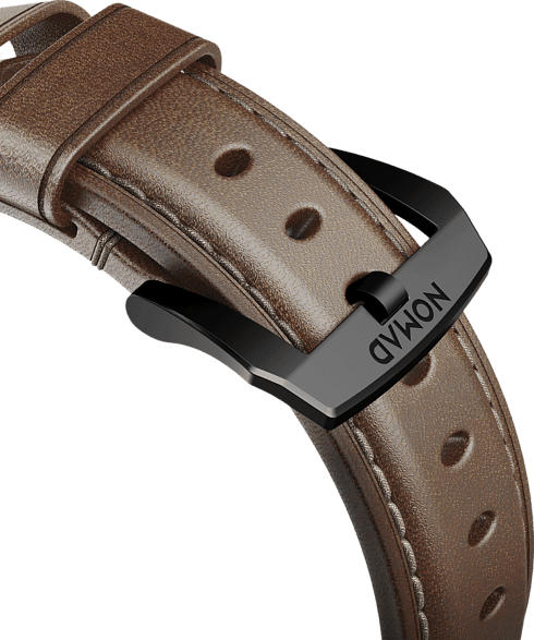 NOMAD Strap Traditional Leather Connector Black 42 mm, Ersatzarmband, Apple, Apple Watch Sport, Apple Watch und Apple Watch Edition kompatibel, Serien 1, 2, 3 und 4, Braun/Schwarz