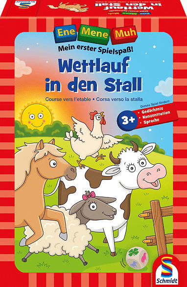 SCHMIDT SPIELE (UE) Ene Mene Muh Wettlauf in den Stall Kinderspiel, Mehrfarbig