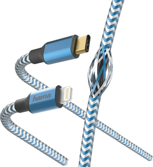 HAMA Reflective, Ladekabel, 1.5 m, Blau