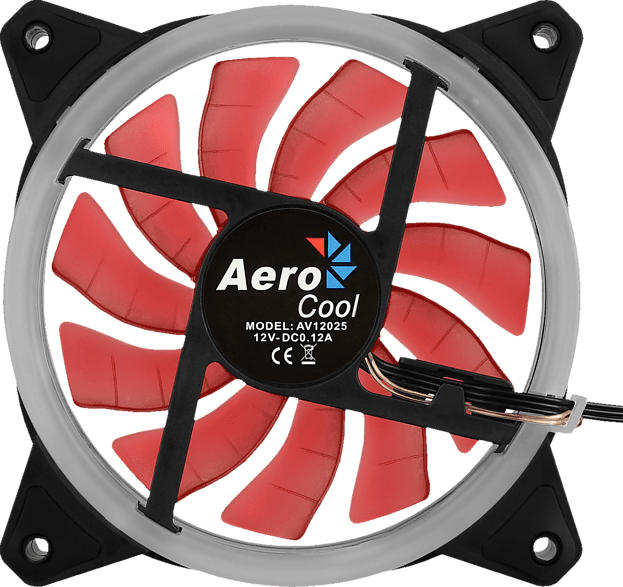 AEROCOOL REV RED 120 MM PC-Gehäuse Lüfter, Schwarz