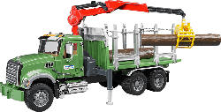 BRUDER MACK Granite Holztransport LKW+ Ladekran Spielzeugfahrzeug, Mehrfarbig