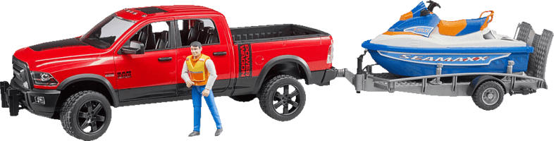 BRUDER Ram 2500 Power Wagon mit Anhänger Spielzeugfahrzeug, Mehrfarbig