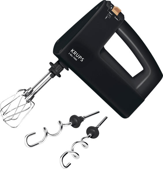 KRUPS F60858 3 Mix 7000 Handmixer Schwarz (500 Watt)