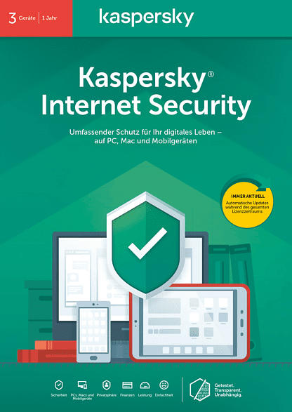 Kaspersky Internet Security 3 Geräte (Code in a Box) (FFP)