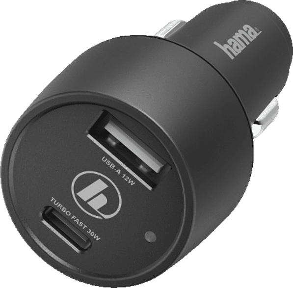 HAMA USB-C, Power Delivery (PD)/Qualcomm KFZ-Ladegerät, Schwarz