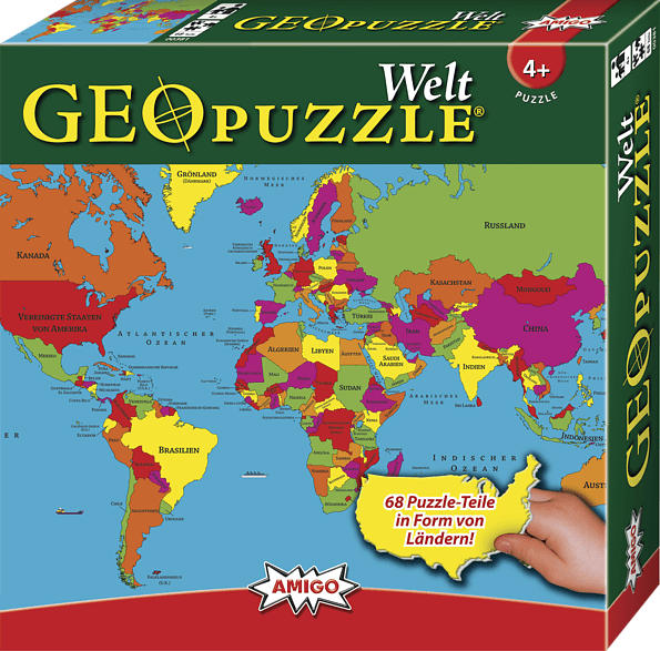 AMIGO 00381 GEOPUZZLE - WELT Puzzle, Mehrfarbig