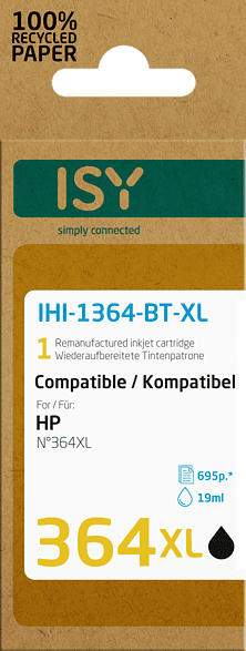 ISY Tintenpatronen IHI-1364-BT-XL für HP 364XL, schwarz, wiederaufbereitet