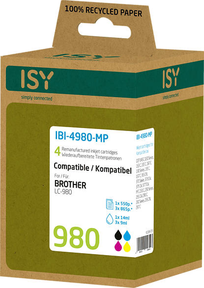 ISY IBI-4980-MP Tintenpatrone wiederaufbereitete Tintenpatrone 980 Mehrfarbig