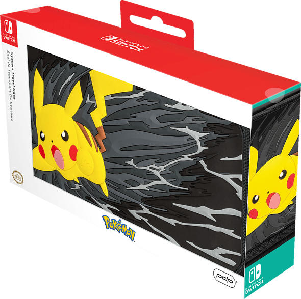 PDP LLC Konsolen-Tasche Travel Pikachu Greyscale Tasche für Nintendo Switch, Schwarz