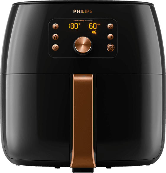 PHILIPS HD 9860/90 AIRFRYER SMART SENSING Heißluftfritteuse, Schwarz/Kupfer