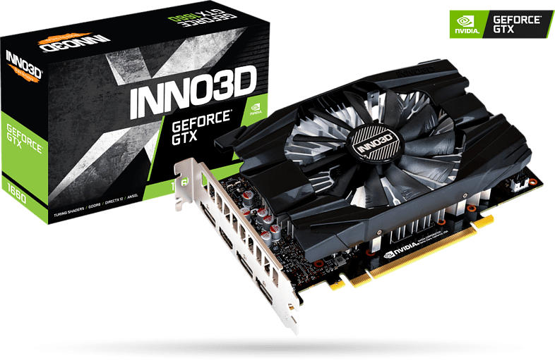 INNO3D GeForce® GTX 1660 COMPACT 6GB (N16601-06D5-1521VA29) (NVIDIA, Grafikkarte)