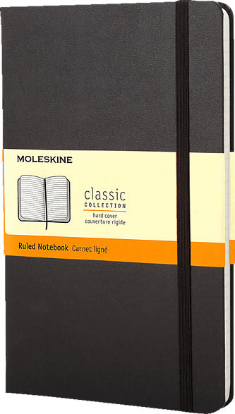MOLESKINE Notizbuch, Large/A5, Liniert, Hard Cover, Schwarz Notizbuch, Schwarz