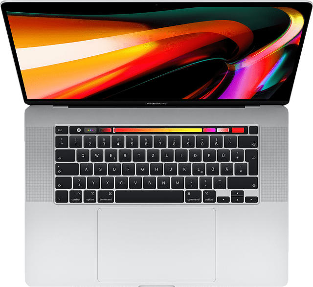 APPLE MVVM2D/A-167528 MacBook Pro - deutsche Tastatur, Notebook mit 16 Zoll Display, Core i9 Prozessor, 64 GB RAM, 2 TB SSD, AMD Radeon Pro 5500M, Silber