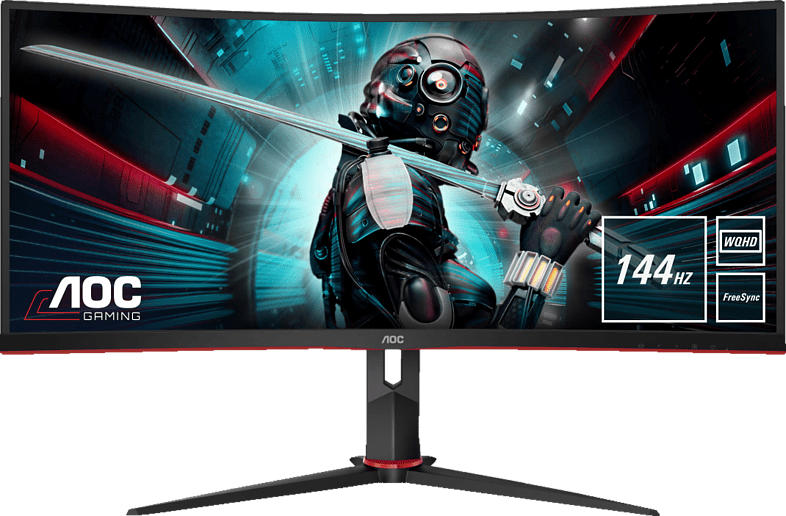AOC Curved CU34G2X/BK 34 Zoll WQHD Gaming Monitor (1 ms Reaktionszeit, FreeSync 2, 144 Hz)