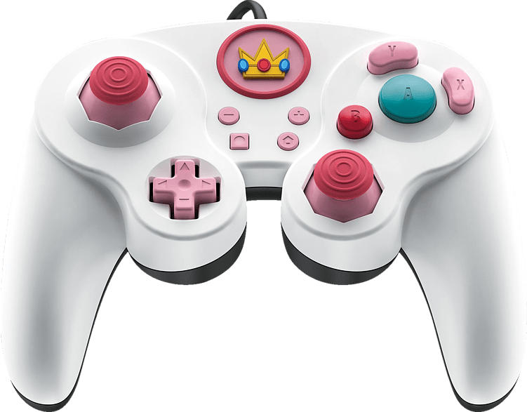 PDP LLC Smash Pad Pro Peach Nintendo Switch Wired Controller, Weiß
