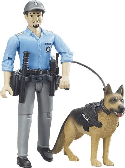 BRUDER Polizist mit Hund Spielzeugset, Mehrfarbig