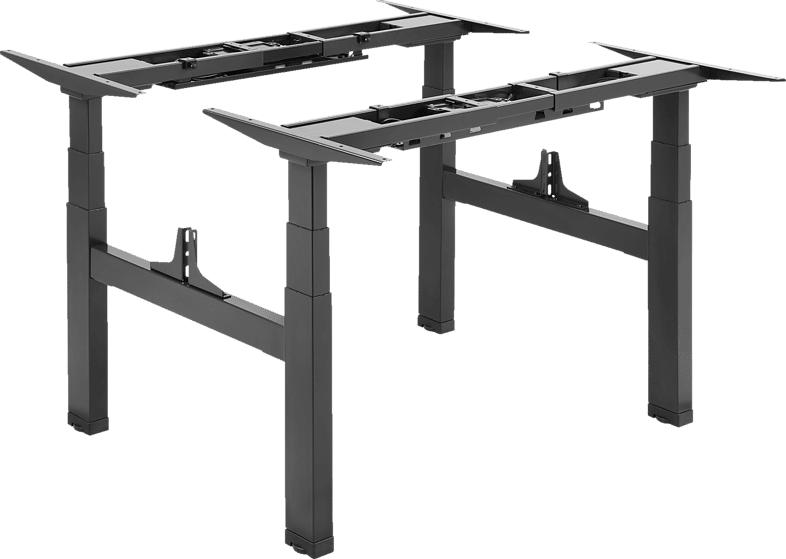 DIGITUS DIGITUS DA-90393 Elektrisch höhenverstellbares Tischgestell mit 2 Tischplatten, Doppel-Arbeitsplatz Elektrisch höhenverstellbares Tischgestell, Schwarz