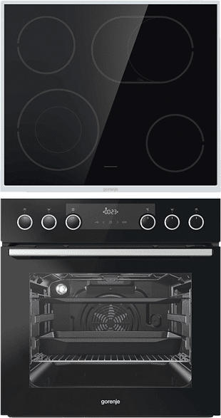 GORENJE BLACK SET III PYROLYSE , Einbauherdset (Elektrokochfeld, A+, 63 l)