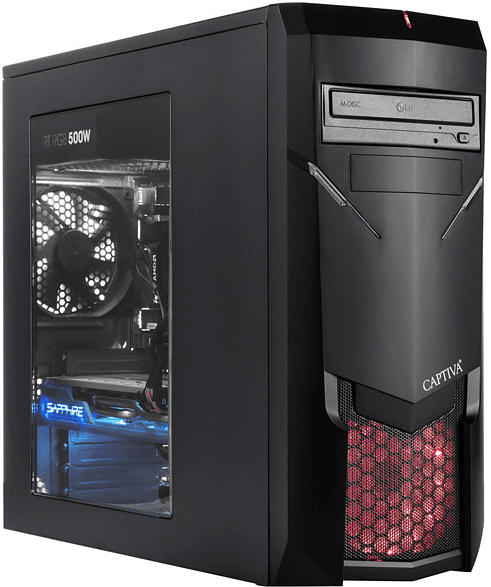 CAPTIVA R51-445, Gaming PC mit Ryzen 5 Prozessor, 16 GB RAM, 500 GB SSD, 1 TB HDD, RTX 2060 SUPER, 8 GB