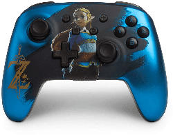 POWER A PowerA Enhanced Wireless Controller für Nintendo Switch - Satinblau verchromter Zelda Controller, Blau