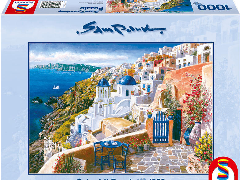 SCHMIDT SPIELE (UE) Blick von Santorin 1.000 Teile Puzzle, Mehrfarbig