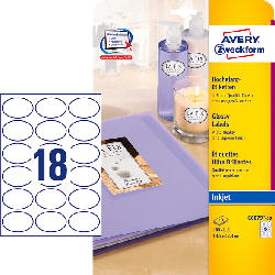 AVERY ZWECKFORM C6079-10 Hochglanz-Etiketten 63,5 x 42,3 mm 63,5 x 42,3 mm A4 180 Etiketten / 10 Bogen
