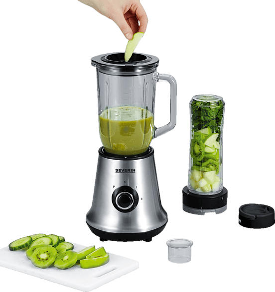 SEVERIN SM 3737 Standmixer Edelstahl gebürstet/Schwarz (500 Watt, 1 l)