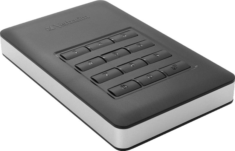 VERBATIM 53401 Secure Portable HDD USB 3.1 mit Keypad, 1 TB HDD, 2.5 Zoll, extern