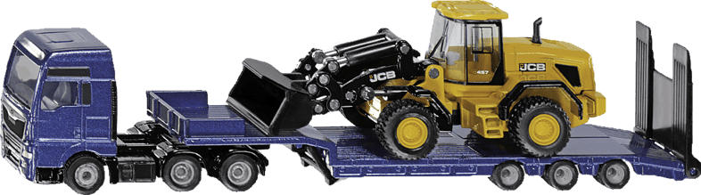 SIKU MAN LKW mit Tieflader und JCB Radlader Modellfahrzeug, Mehrfarbig