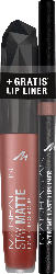 MANHATTAN Cosmetics Lippenstift Stay Matte Liquid Lip Colour Taupe Skyline 140 + Penny Brown 94F