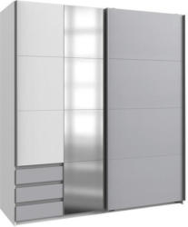 Schwebetürenschrank Aurich B. 179 cm Weiß/Grau