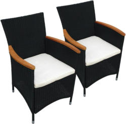 Rattansessel Valencia B: 61 cm Schwarz