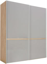 SchwebetÃŒrenschrank in Eichefarben, Hellgrau