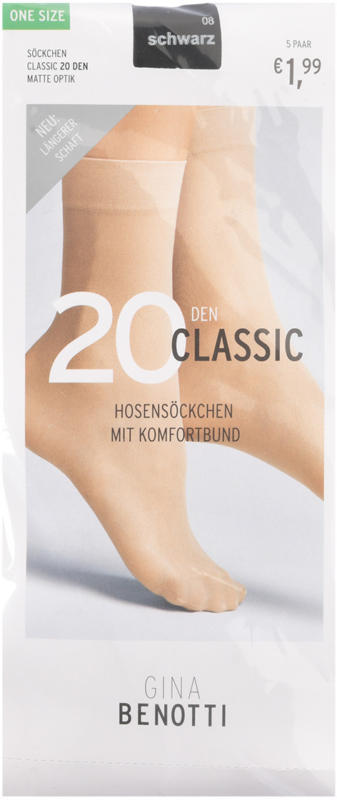 5 Paar Damen Feinstrumpfsocken mit 20 DEN (Nur online)