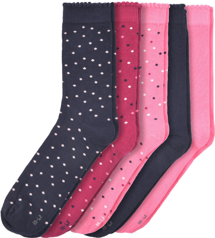 5 Paar Mädchen Socken mit Wellenbündchen